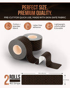 Copper Infused Kinesiology Tape – 2 Rolls (40 Precut Strips)