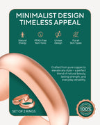 Pure Copper Rings Set - Domed (6mm)
