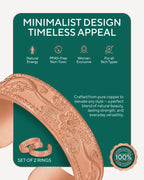 Pure Copper Rings Set – Floral (6mm)