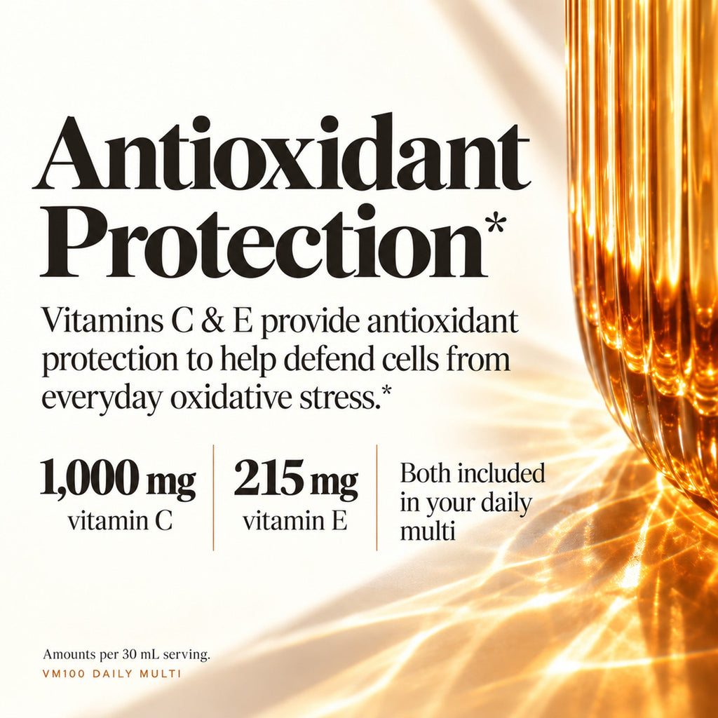 VM100 Liquid Multivitamin and Multimineral Daily Supplement - 100+ Nutrients with Vitamins, Minerals, Antioxidants, and Superfoods - 32 oz