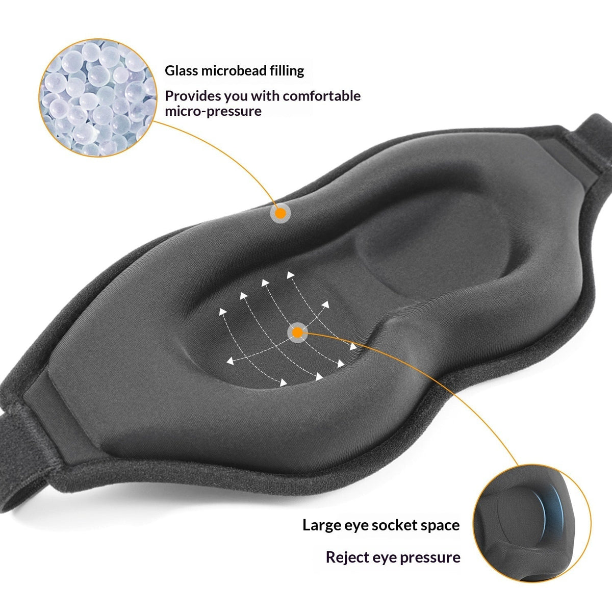 130g 3D Weighted Sleep Mask with Light-Blocking Design