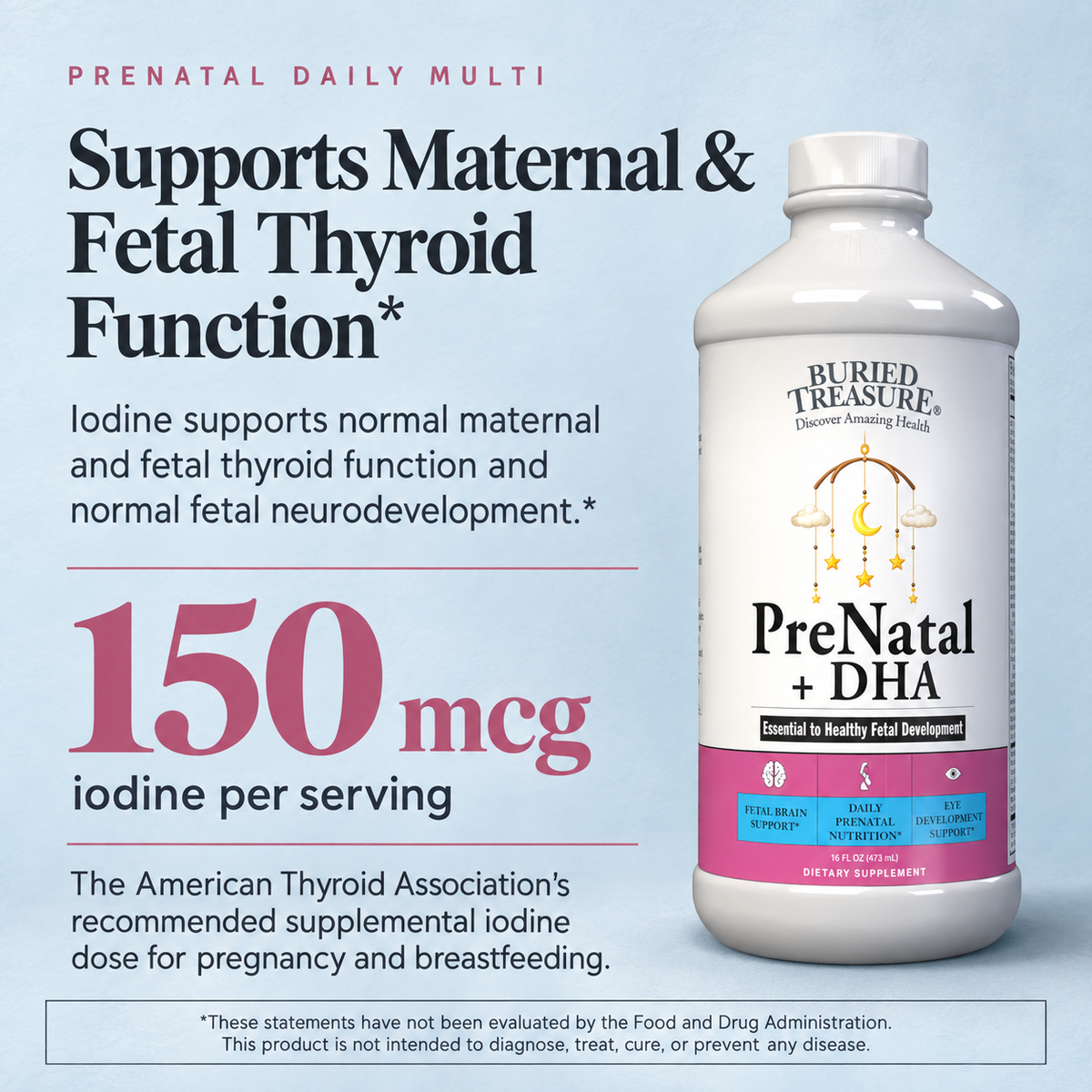 Prenatal Plus DHA Once-Daily Liquid Prenatal Multivitamin, for Preconception, Pregnancy & Lactation, Fruit Flavored, 16 fl oz