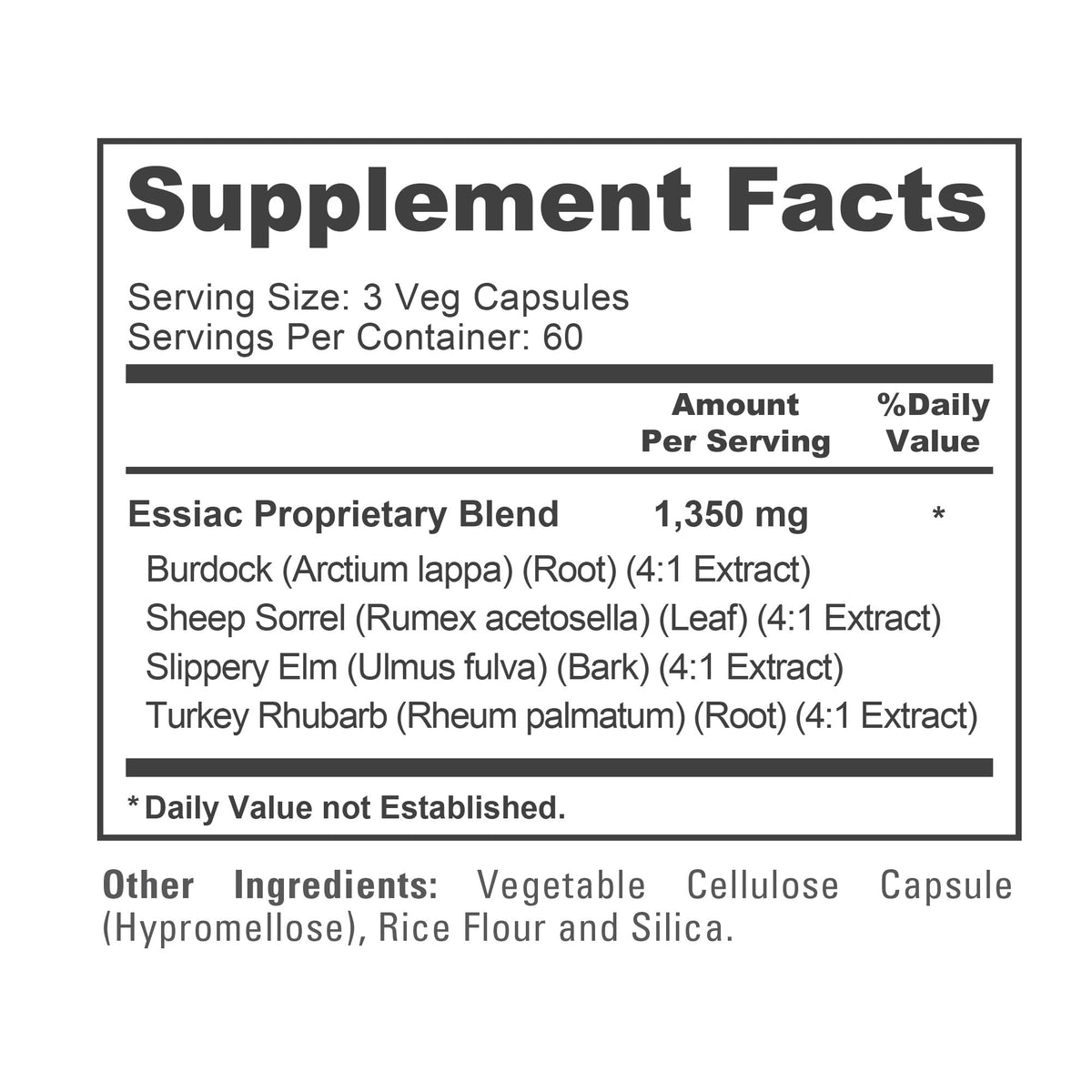 NusaPure Essiac Tea 1350 mg 180 Veggie Caps (Vegetarian, Non-GMO)