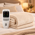 220V Electric Blanket with Dual Controls and 4 Heat Settings