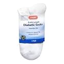 Leader Diabetic Sock Ankle White Large 1 Pair