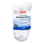 Leader Diabetic Sock Ankle White Large 1 Pair