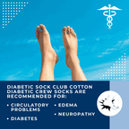Women's Cotton Diabetic Crew Socks (6 Pair)