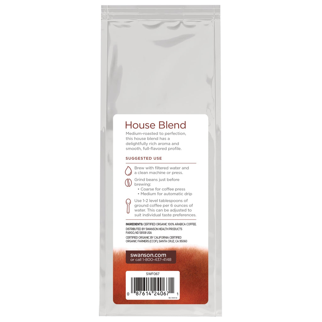 Organic House Blend Whole Bean Coffee - Medium Roast