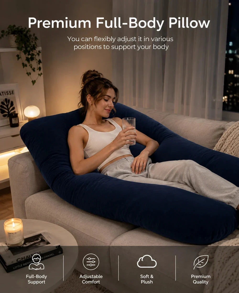 HerPillow Ultimate 5-in-1 Premium Full-Body Pillow for Women – Elevated Comfort & Support