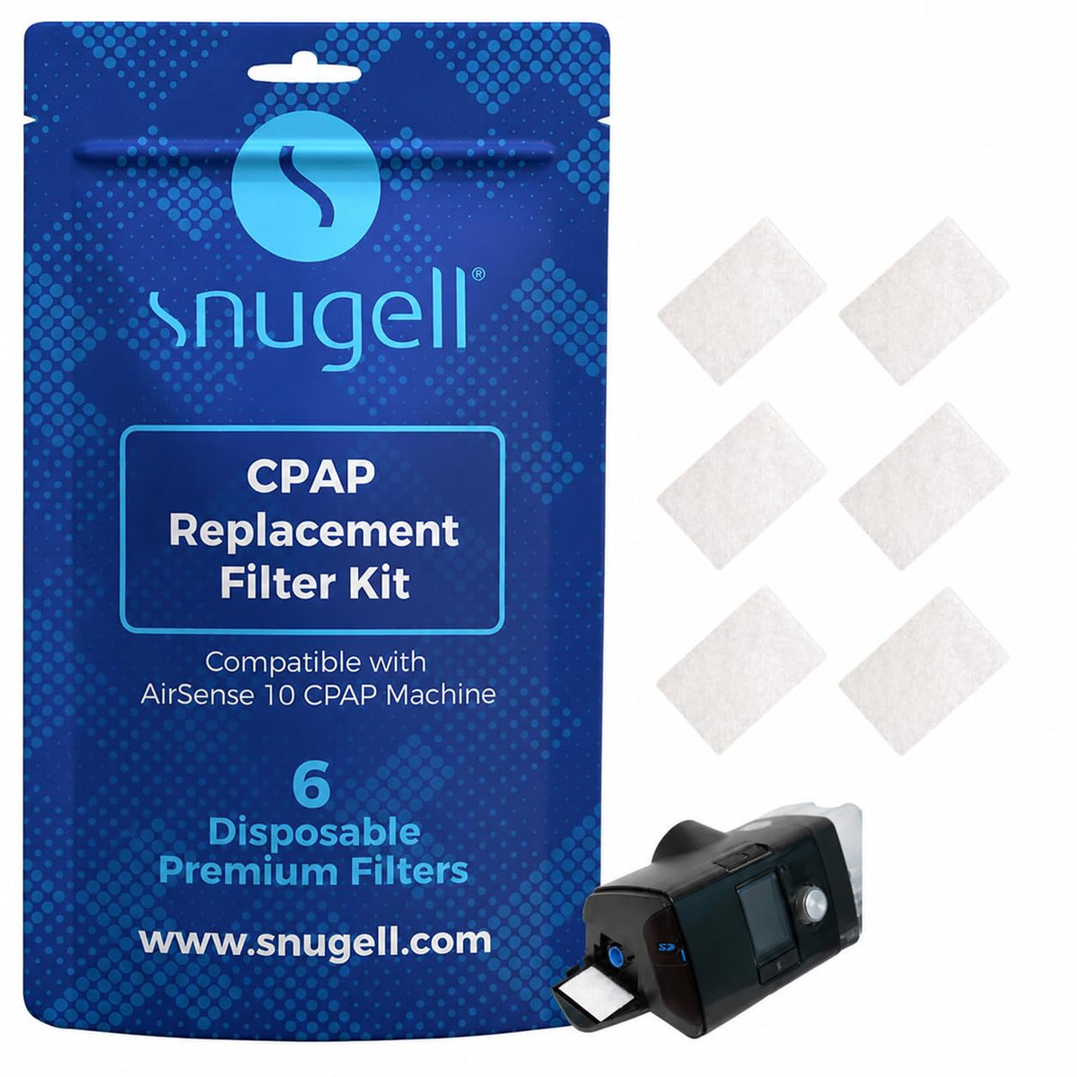 Disposable Replacement CPAP Filters for Resmed Airsense 10 (6-Pack)