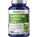 NusaPure Garcinia Cambogia 180 Veggie Capsules 1500mg (Vegetarian, Non-GMO, Vegan)