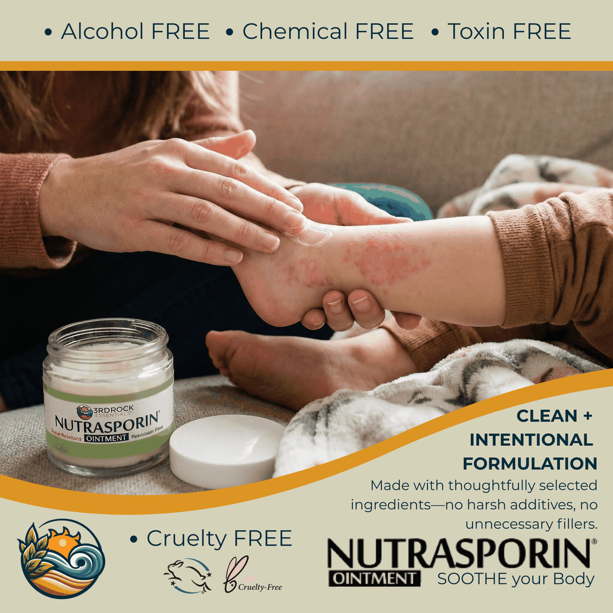 Nutrasporin® - 3oz JAR - All Natural First Aid Ointment 100ppm Silver Gel (Water Resistant)