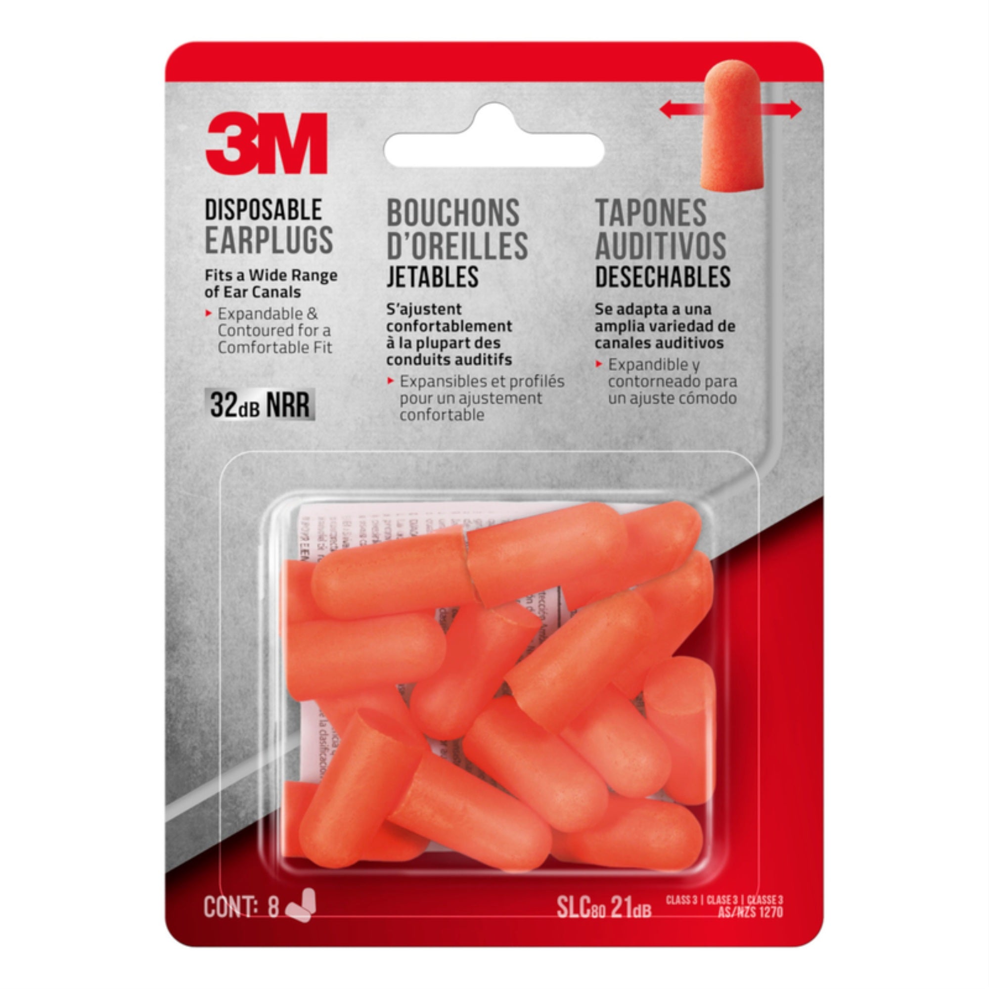 3M DISPS EARPLG 32DB 8PR(Pack of 1)