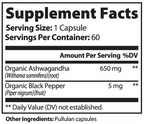 AshwaZen Organic Ashwagandha | (60 Count)