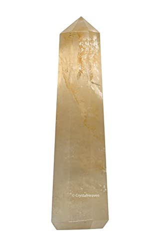 Certified Citrine Crystal Tower Obelisk Point for Chakra, Healing and Balancing  AAA Grade Original Certified Gemstone Agate fo