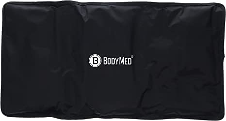 BodyMed Gel Cold Packs, Black, Oversize, 21 in. x 11 in. - Reusable Cold Therapy Ice Pack - Professional Fitness Cold Compress f