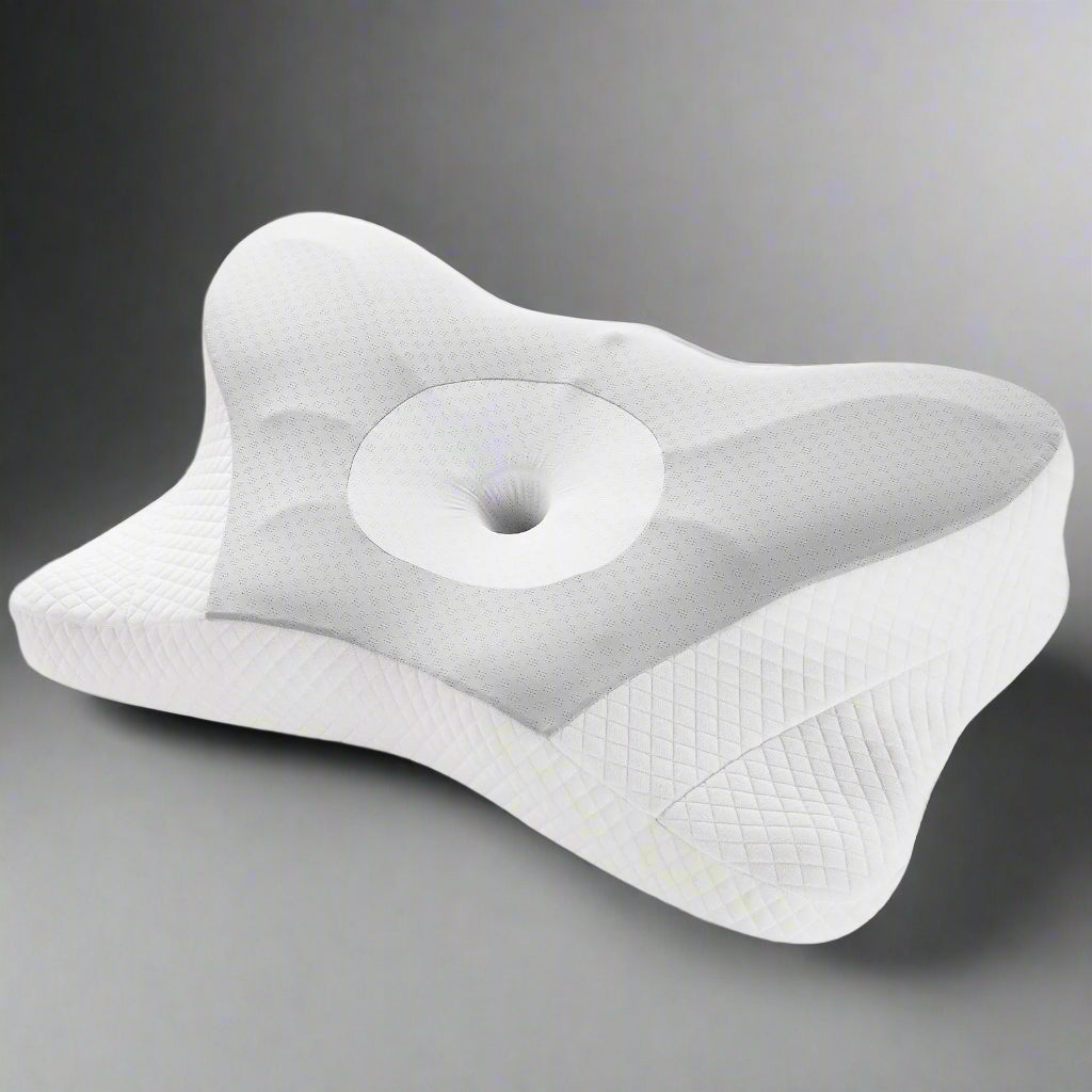💤 Ergonomic Foam Neck Pillow – Neck Support & Spinal Alignment
