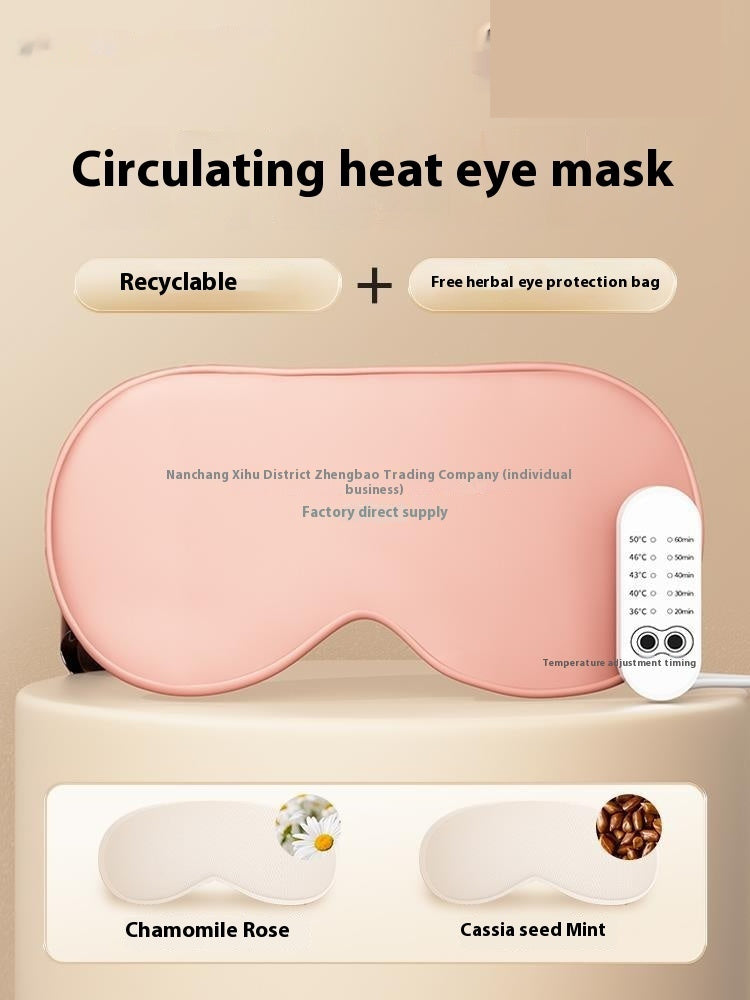 USB Heated Eye Mask with Herbal Packs and 5 Heat Settings