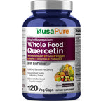 NusaPure Quercetin with Bromelain 500mg |120 Veggie Caps | 43 Fruit Veggie Grain Herbs Enzyme Probiotic Blend | Non-GMO, Vegan, Bioperine