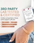 Pure Copper Cuff Bracelet for Women – Floral