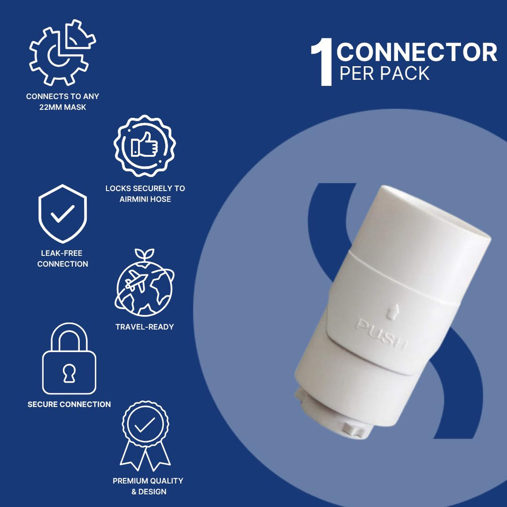 Snugell Pro Hose Connector for CPAP Hoses - Compatible with ResMed AirMini Original Hose and Any 22mm CPAP Mask - Travel-Friendly, Easy to Use