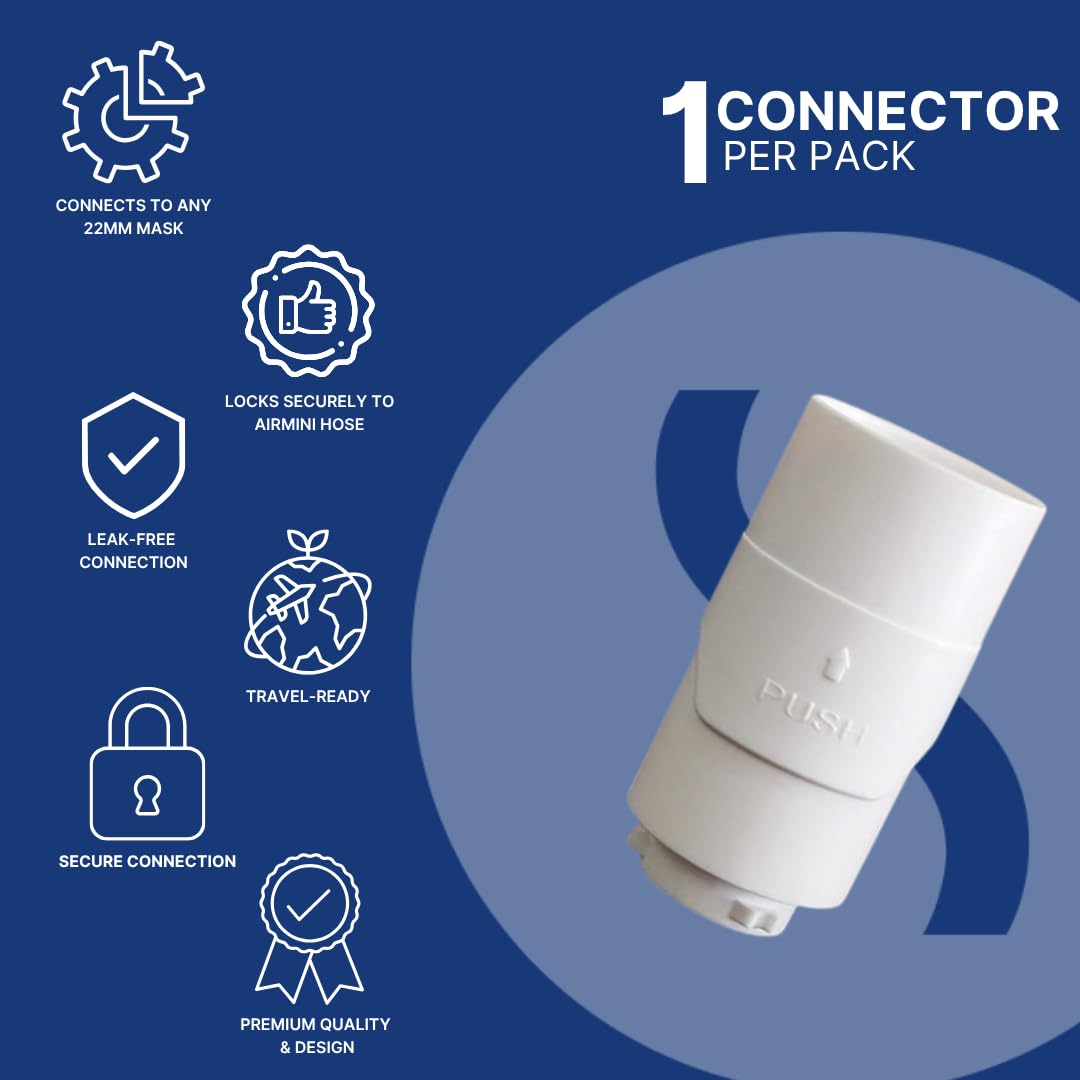 Snugell Pro Hose Connector for CPAP Hoses - Compatible with ResMed AirMini Original Hose and Any 22mm CPAP Mask - Travel-Friendly, Easy to Use