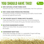 Yerba Mate Tea Bags, Hi-Caffeine, Unsmoked Yerba Mate Tea Bags, Super-Green Yerba Mate, No Dust