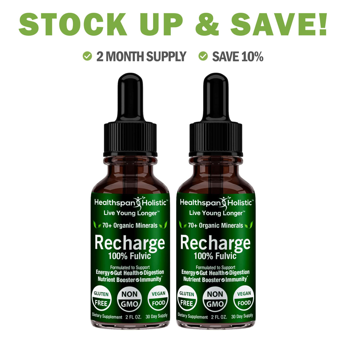 2oz Recharge 100% Fulvic Minerals Concentrate