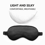 LCBD Silk Satin Sleeping Eye Mask, Black Sleep Eye Mask Night Blindfold for Women and Men, Soft Breathable Blackout Eyeshade Eye