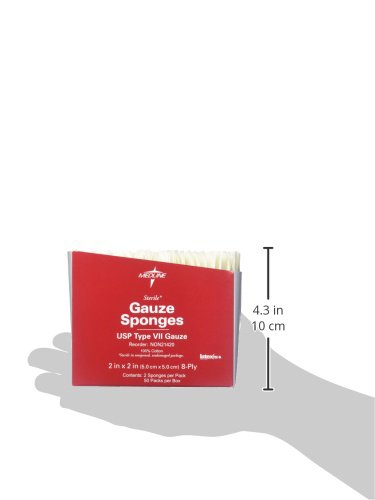 Medline NON21420 Gauze Sponge, Sterile, 8-Ply, Pack of 3000