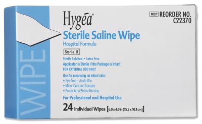 Hygea C22370 Sterile Saline Wipe, 6 x 4, 24/bx