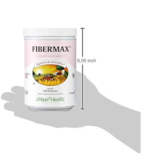 Maxi Health Fibermax Powder - Cleansing Formula - Laxative for Men and Women with Psyllium Husk - 14 Ounce Bottle - Kosher Daily