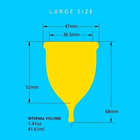 Super Jennie Menstrual Cup - Large Capacity Period Cup for Heavy Flow, Sensitive Bladder Users, Soft, Flexible, Tampon Pad Alter