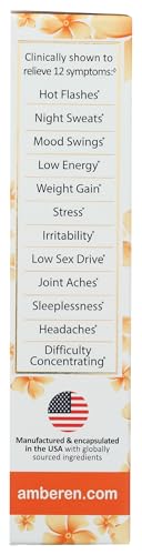 Amberen Multi-Symptom Menopause Relief, Estrogen Free, Drug Free, 60 Capsules (Pack of 1)