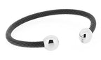 QRAY Black and White Deluxe Stainless Steel Golf Athletic Bracelet (Small: 6~7)