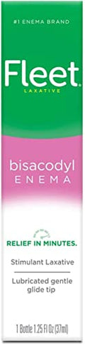 Fleet Laxative Bisacodyl Enema for Adult Constipation, 1.25 fl oz, 1 Bottle (4 Pack)