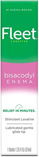Fleet Laxative Bisacodyl Enema for Adult Constipation, 1.25 fl oz, 1 Bottle (4 Pack)