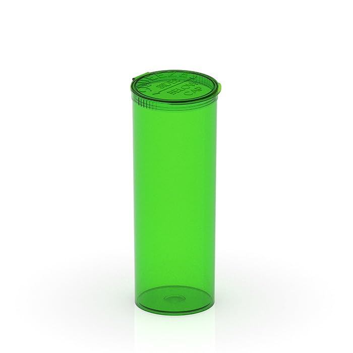 Sandhill Tools Child-Resistant 60 Dram 7.5 Oz Pop-Top Vial with Hinged Lid Airtight Plastic Empty Pill Bottles for Supplements,
