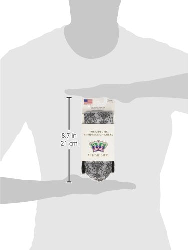 Celeste Stein Therapeutic Compression Socks, Grey Damask, 8-15 mmHg, Mild, 0.6 Ounces