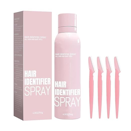 Kmotid Hair Identifier Spray For Face Shaving,Face Hair Identifier Spray,Moisturizing And Skin Care Set Spray With 4 Razors,Suit