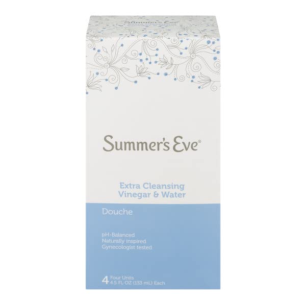 Summer's Eve Douche, Extra Cleansing Vinegar and Water, 4.5 Fl Oz, 4 Count (Pack of 2)