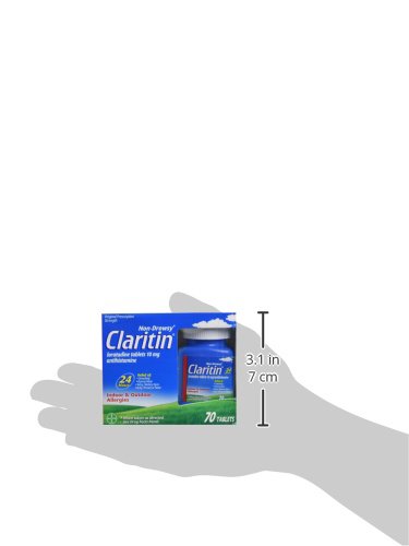 Claritin 24 Hour Allergy Medicine, Non-Drowsy Prescription Strength Allergy Relief, Loratadine Antihistamine Tablets, 70 Count