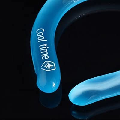 CoolTimeUSA Neck Cooling Tube | Wearable Cooling Neck Wraps for Summer Heat I Hands Free Cold Pack | Reusable Neck Cooler (Blue)