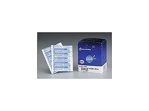 First Aid Only FAE-3040 SmartCompliance Refill Blue Metal Detectable Fingertip Bandages, 20 Count