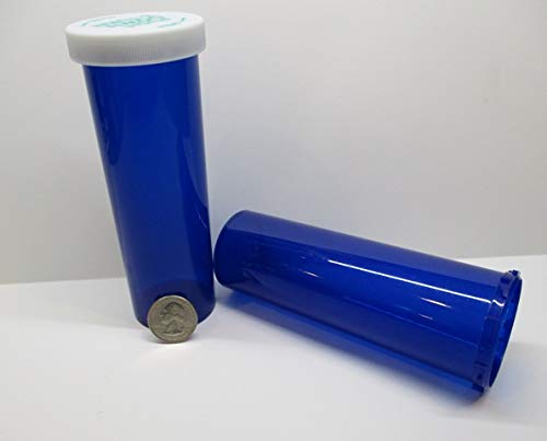 Medicine Pill Bottles w/Child-Resistant Caps, Cobalt Blue Pharmacy Grade, Giant 60 Dram Pack of 10 Sets