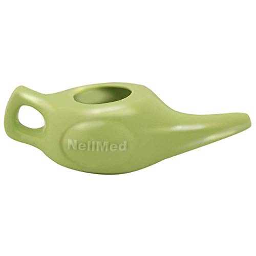 NeilMed Classic Porcelain Neti Pot Green with 30 Premixed Packets