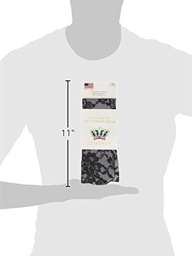 Celeste Stein Therapeutic Compression Socks, 15-0 mmHg, Moderate 1 Pair, Black Bellagio, 1 Pair