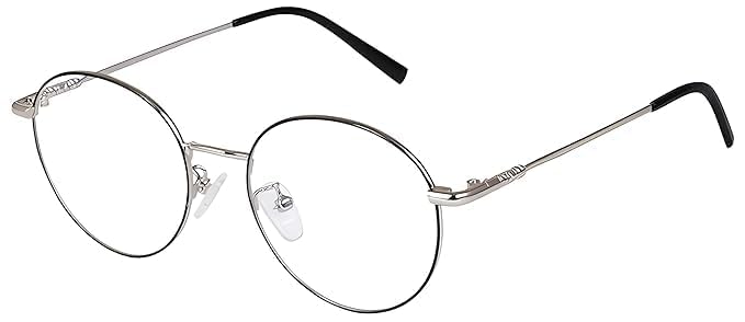 Thedarker Round Blue Light Glasses For Computer  Blue Light Blocking Glasses Women Men, Metal Frame Anti Eye Strain Eyeglasses