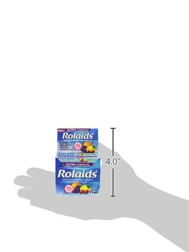 Rolaids Ultra Strength Tablets, Fruit, 10 Count (Pack of 12)