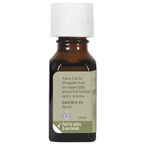Aura Cacia 100% Pure Oregano Essential Oil, GC/MS Tested for Purity, 15 ml, Origanum vulgare, 0.5 Fl Oz